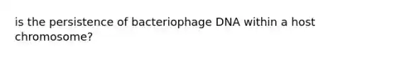 is the persistence of bacteriophage DNA within a host chromosome?