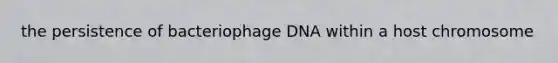 the persistence of bacteriophage DNA within a host chromosome