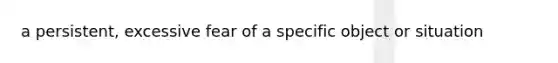 a persistent, excessive fear of a specific object or situation