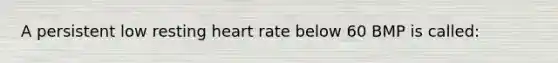 A persistent low resting heart rate below 60 BMP is called: