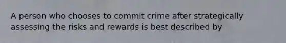 A person who chooses to commit crime after strategically assessing the risks and rewards is best described by