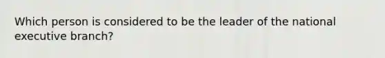 Which person is considered to be the leader of the national executive branch?