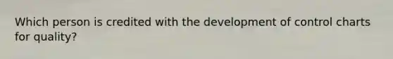 Which person is credited with the development of control charts for quality?