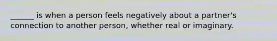 ______ is when a person feels negatively about a partner's connection to another person, whether real or imaginary.