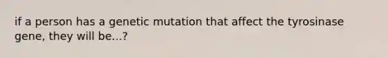 if a person has a genetic mutation that affect the tyrosinase gene, they will be...?