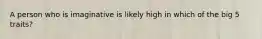 A person who is imaginative is likely high in which of the big 5 traits?