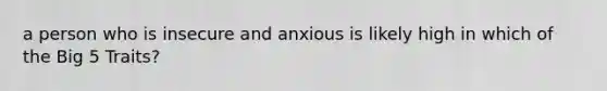 a person who is insecure and anxious is likely high in which of the Big 5 Traits?