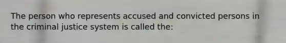 The person who represents accused and convicted persons in the criminal justice system is called the: