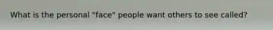 What is the personal "face" people want others to see called?