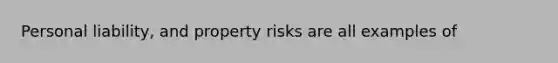 Personal liability, and property risks are all examples of