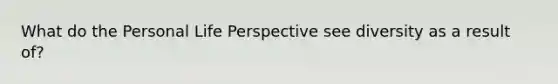 What do the Personal Life Perspective see diversity as a result of?