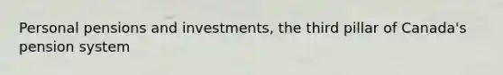 Personal pensions and investments, the third pillar of Canada's pension system