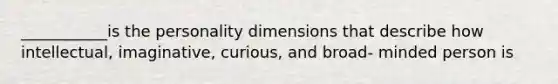 ___________is the personality dimensions that describe how intellectual, imaginative, curious, and broad- minded person is