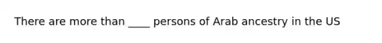 There are more than ____ persons of Arab ancestry in the US