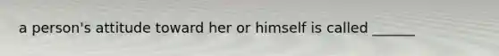 a person's attitude toward her or himself is called ______