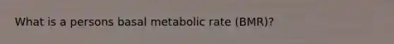 What is a persons basal metabolic rate (BMR)?