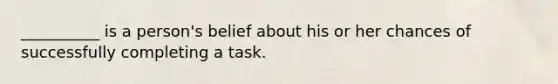 __________ is a person's belief about his or her chances of successfully completing a task.