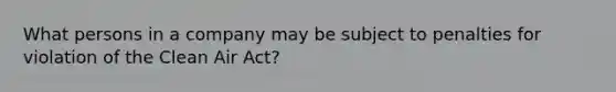 What persons in a company may be subject to penalties for violation of the Clean Air Act?