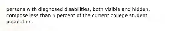 persons with diagnosed disabilities, both visible and hidden, compose less than 5 percent of the current college student population.