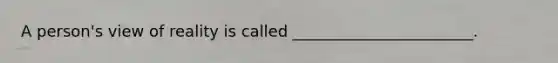 A person's view of reality is called _______________________.
