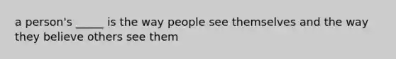 a person's _____ is the way people see themselves and the way they believe others see them