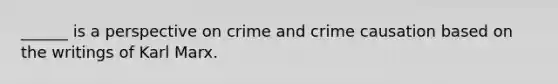 ______ is a perspective on crime and crime causation based on the writings of Karl Marx.