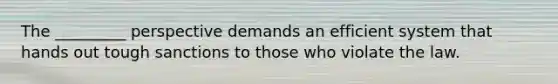 The _________ perspective demands an efficient system that hands out tough sanctions to those who violate the law.