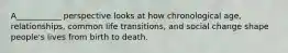 A___________ perspective looks at how chronological age, relationships, common life transitions, and social change shape people's lives from birth to death.