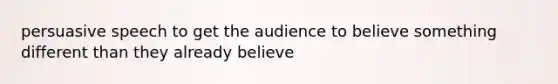 persuasive speech to get the audience to believe something different than they already believe