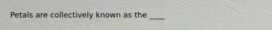 Petals are collectively known as the ____