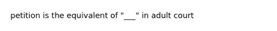 petition is the equivalent of "___" in adult court