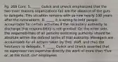 Pg. 268 Cont. 5. _____ Gulick and Urwick emphasized that the two main reasons organizations fail are the absence of the guts to delegate. This situation remains with us now nearly 100 years after the ruminations. 6. _____ It is wrong to hold people accountable for certain activities if the necessary authority to discharge that responsibility is not granted. On the other side, the responsibilities of all persons exercising authority should be absolute within the defined terms of that authority. Managers are accountable for all actions taken by their staff, and thus the hesitancy to delegate. 7. _____ Gulick and Urwick asserted that no supervisor can supervise directly the work of more than *five or, at the most, six* employees.