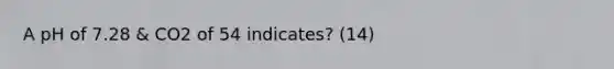A pH of 7.28 & CO2 of 54 indicates? (14)
