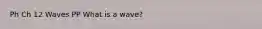 Ph Ch 12 Waves PP What is a wave?