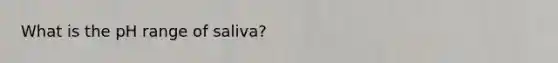 What is the pH range of saliva?