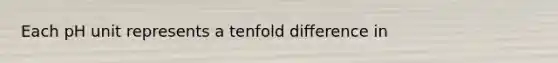 Each pH unit represents a tenfold difference in