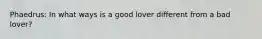 Phaedrus: In what ways is a good lover different from a bad lover?