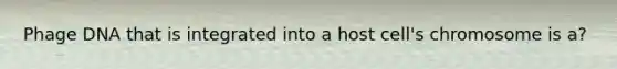 Phage DNA that is integrated into a host cell's chromosome is a?