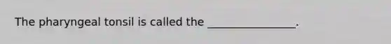 The pharyngeal tonsil is called the ________________.