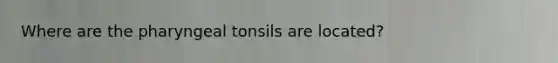 Where are the pharyngeal tonsils are located?