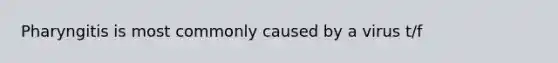 Pharyngitis is most commonly caused by a virus t/f