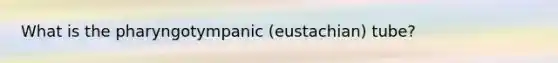 What is the pharyngotympanic (eustachian) tube?