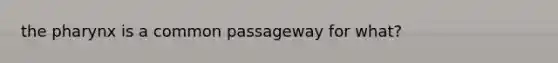 the pharynx is a common passageway for what?