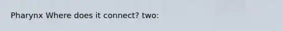Pharynx Where does it connect? two: