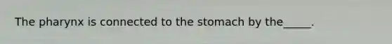 The pharynx is connected to the stomach by the_____.