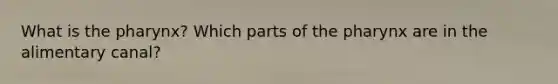 What is the pharynx? Which parts of the pharynx are in the alimentary canal?