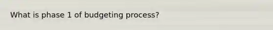 What is phase 1 of budgeting process?