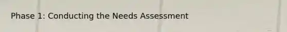 Phase 1: Conducting the Needs Assessment