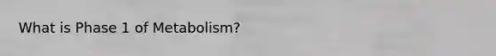 What is Phase 1 of Metabolism?