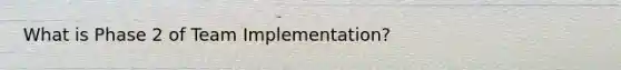 What is Phase 2 of Team Implementation?